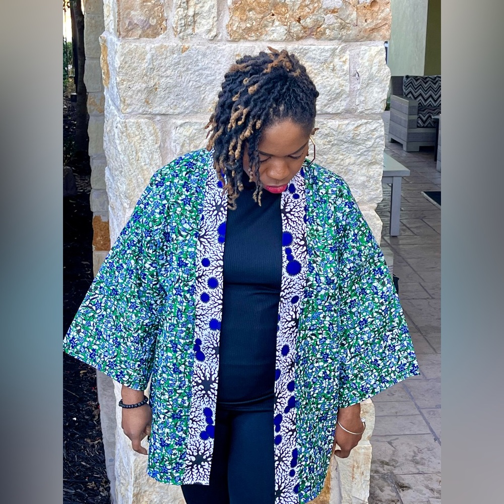 Snowy Green Light weight Over-sized Jacket/Duster